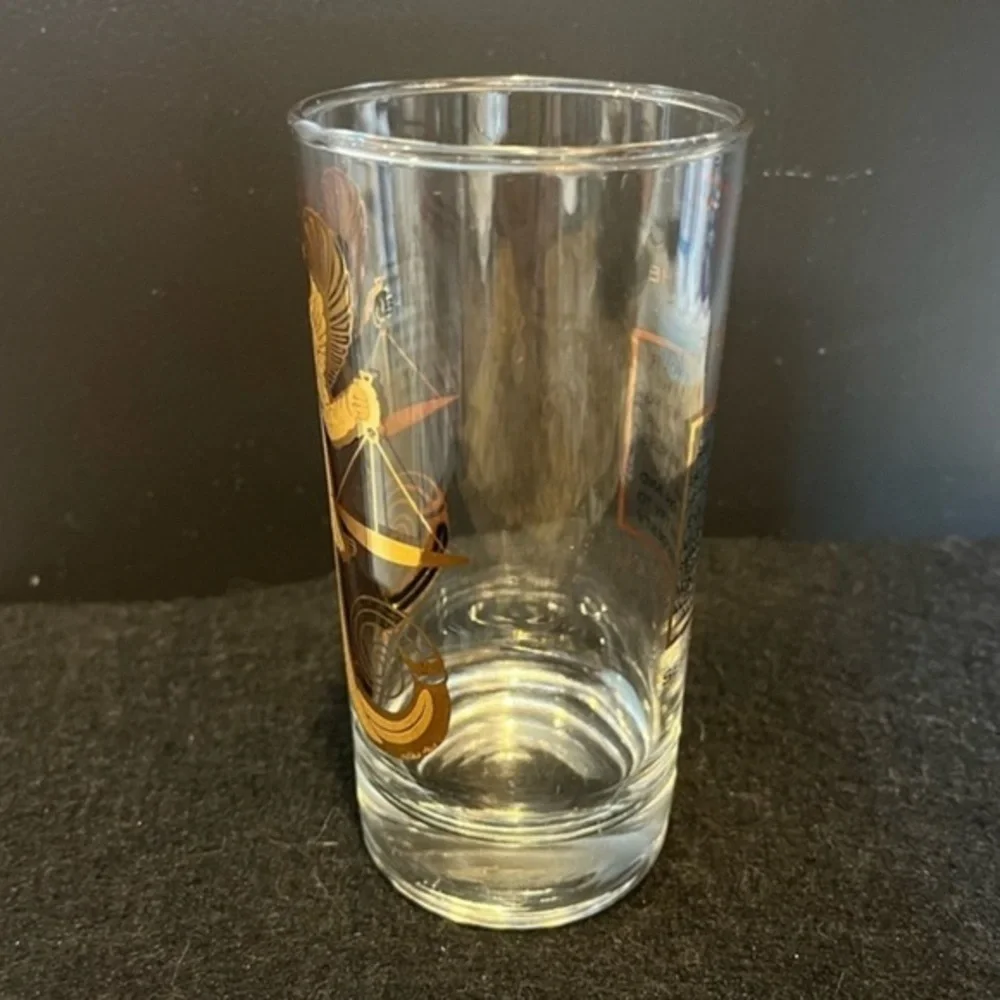Vintage Libra Zodiac Gold Glass Tumbler